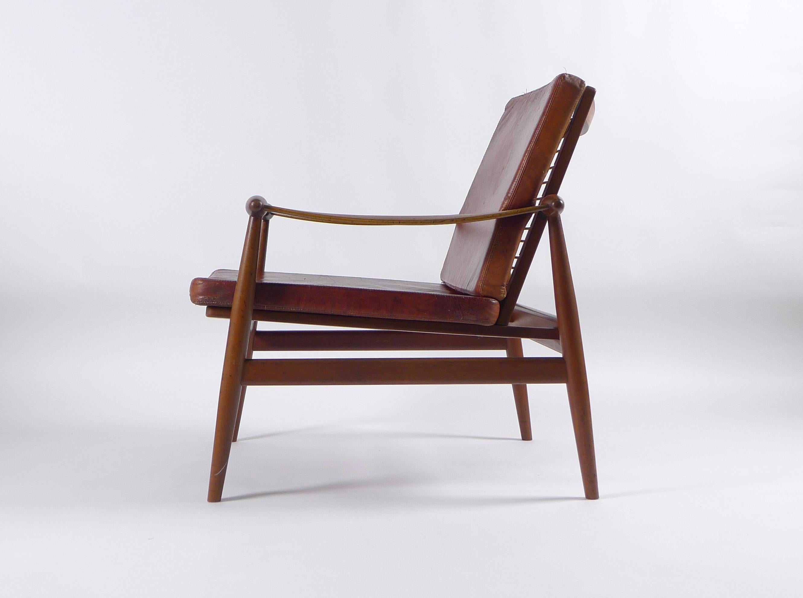 Scandinavian Modern Finn Juhl Spade Chair, Model Fd133, 1950s, Produced by France & Son, with Label