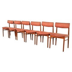 Finn Juhl Style Danish Modern Sculpted Teak Dining Chairs, Set of Six
