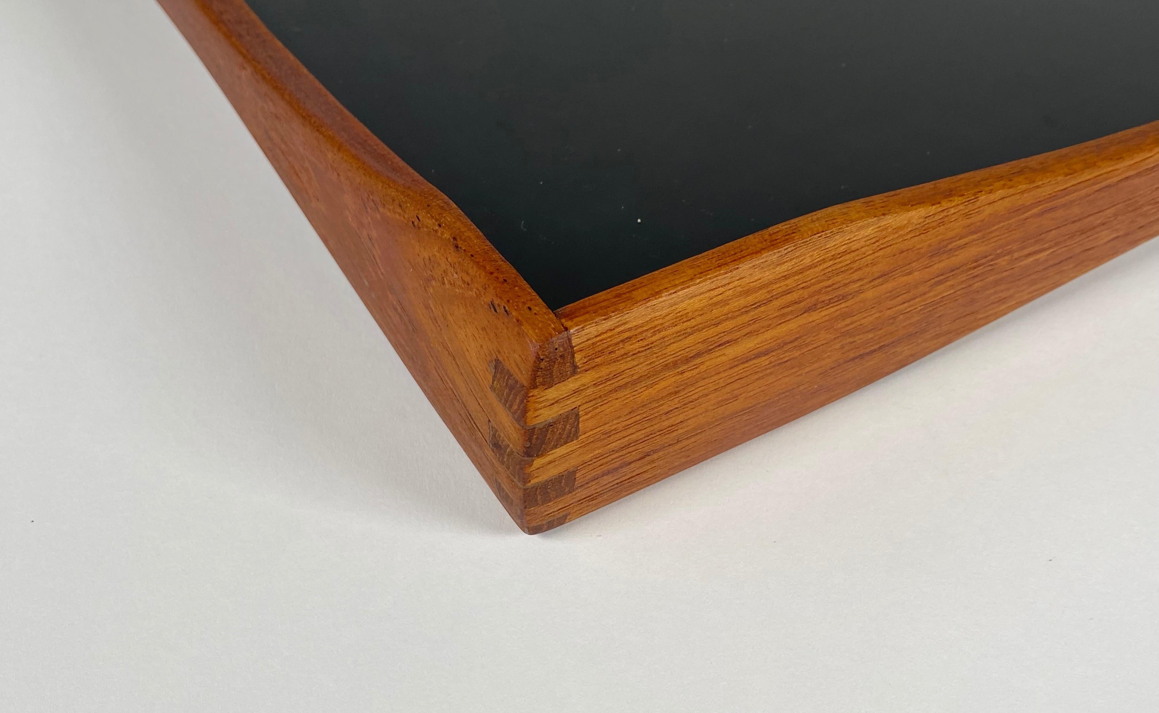 Scandinavian Modern Finn Juhl Style Double Sided Tray in Teak & Laminate