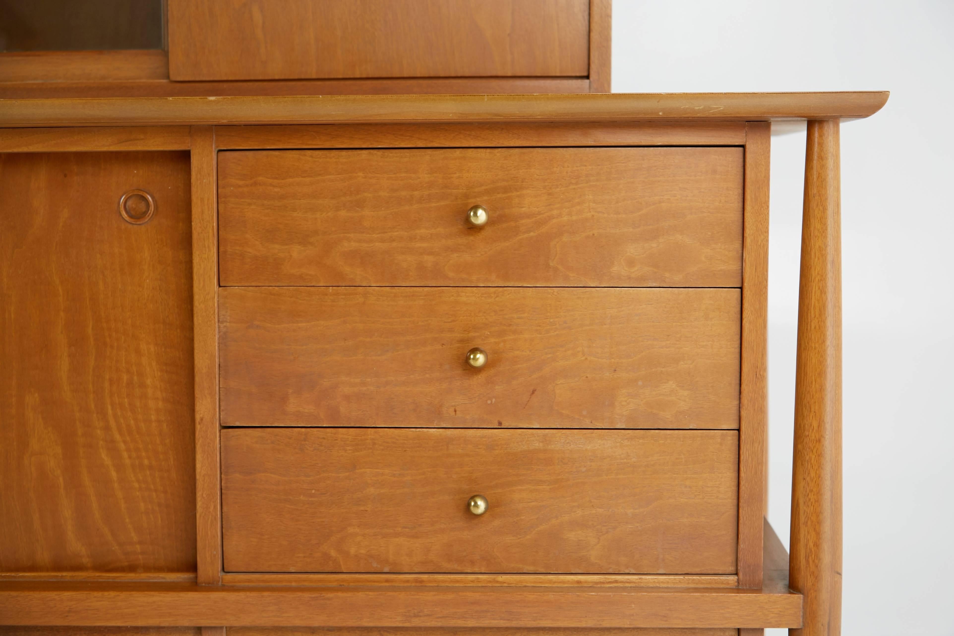 Mid-20th Century Finn Juhl Style Mid-Century Modern Floating Hutch and Buffet, circa 1950