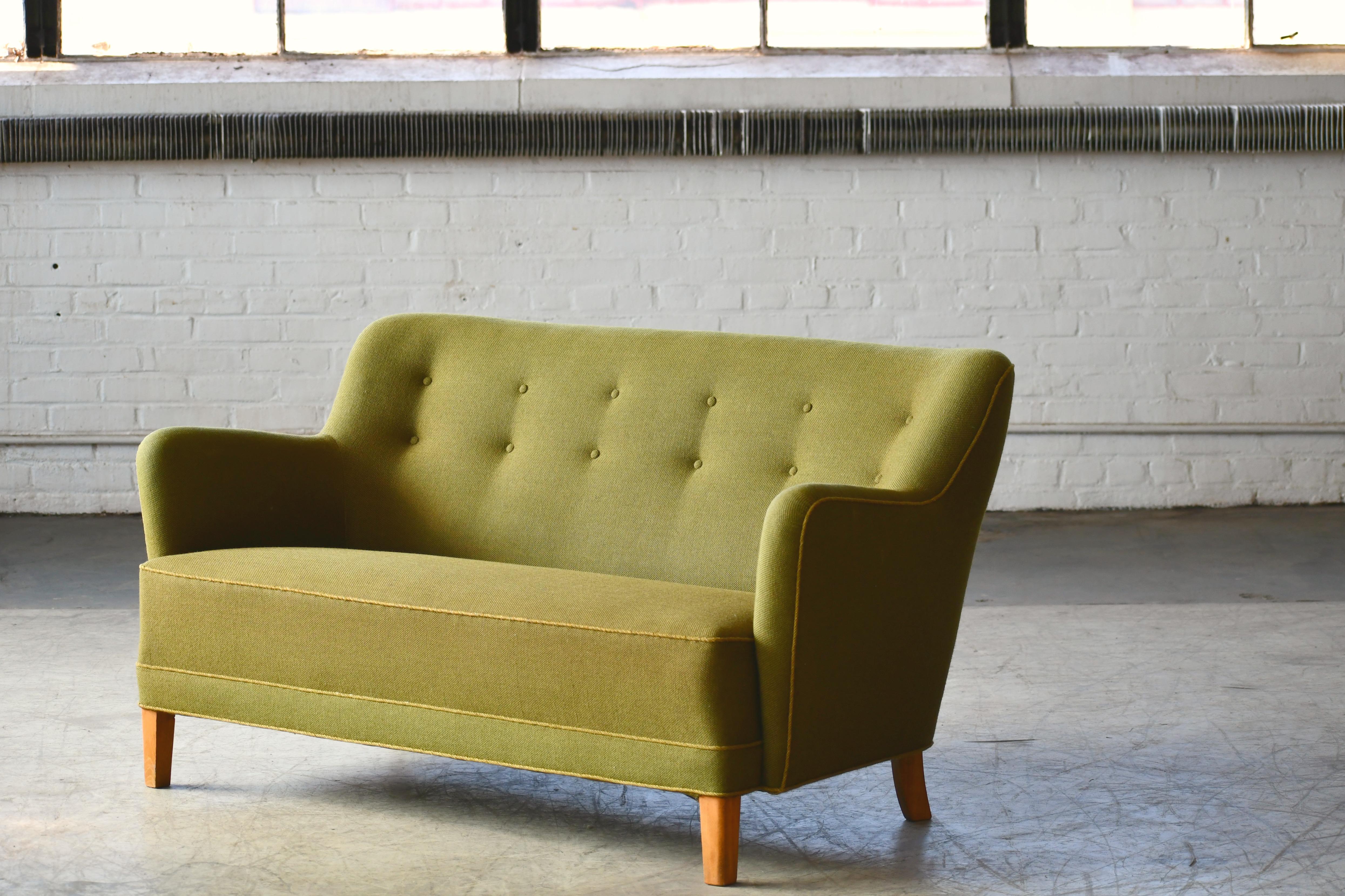 Danish Finn Juhl Style Sofa or Loveseat by Slagelse Mobelvaerk, 1940s