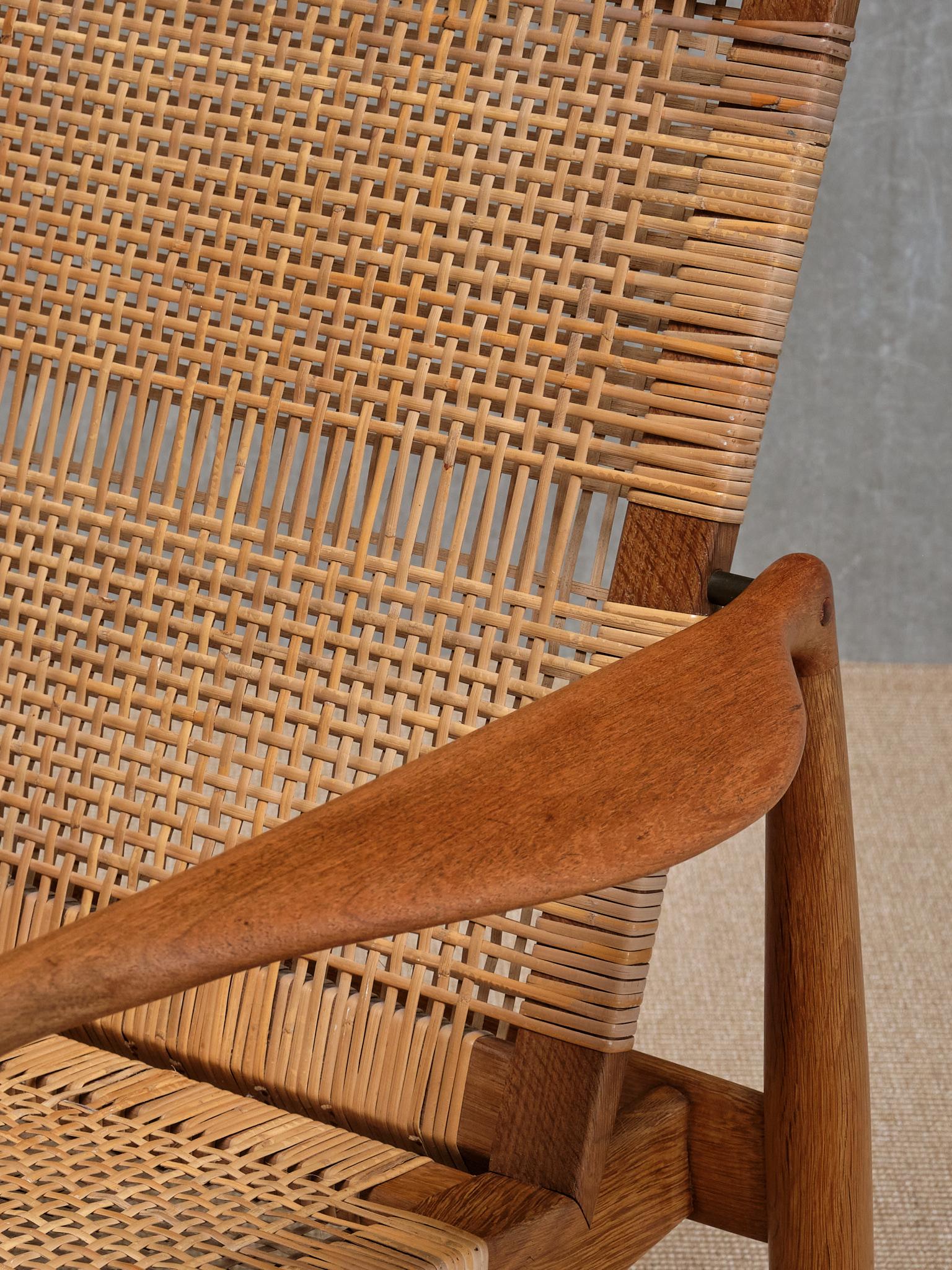 Finn Juhl SW 96 Armchair in Teak, Oak and Cane, Søren Willadsen, Denmark, 1956 For Sale 5