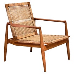 Finn Juhl SW 96 Sessel aus Teak, Eiche und Rohr, Søren Willadsen, Dänemark, 1956