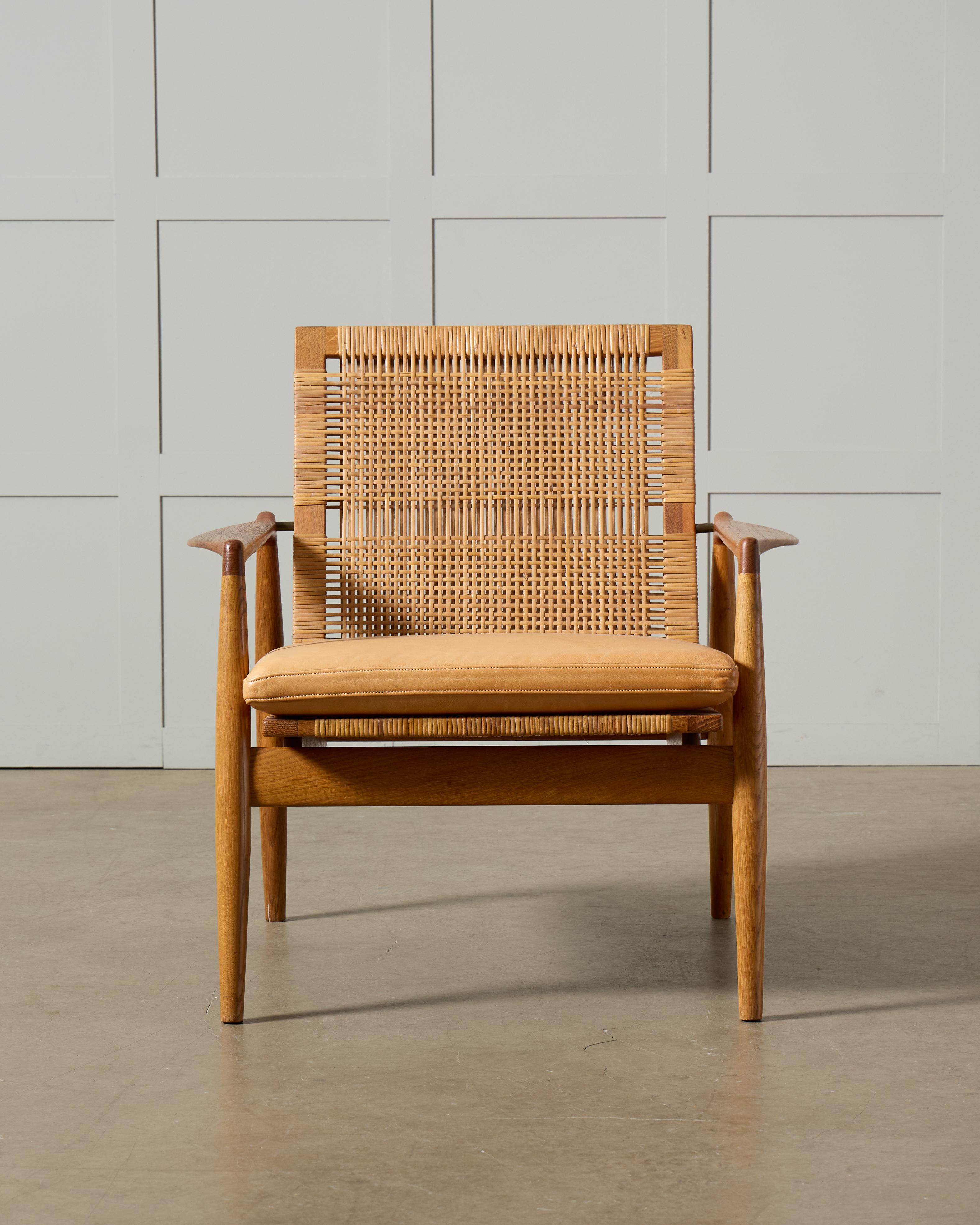 Sillón Finn Juhl SW-96 de Søren Willadsen, años 50 Caña en venta