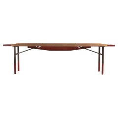 Finn Juhl Table Bench Model BO-101 in Teak, Brass & Gun Metal, Bovirke, 1953