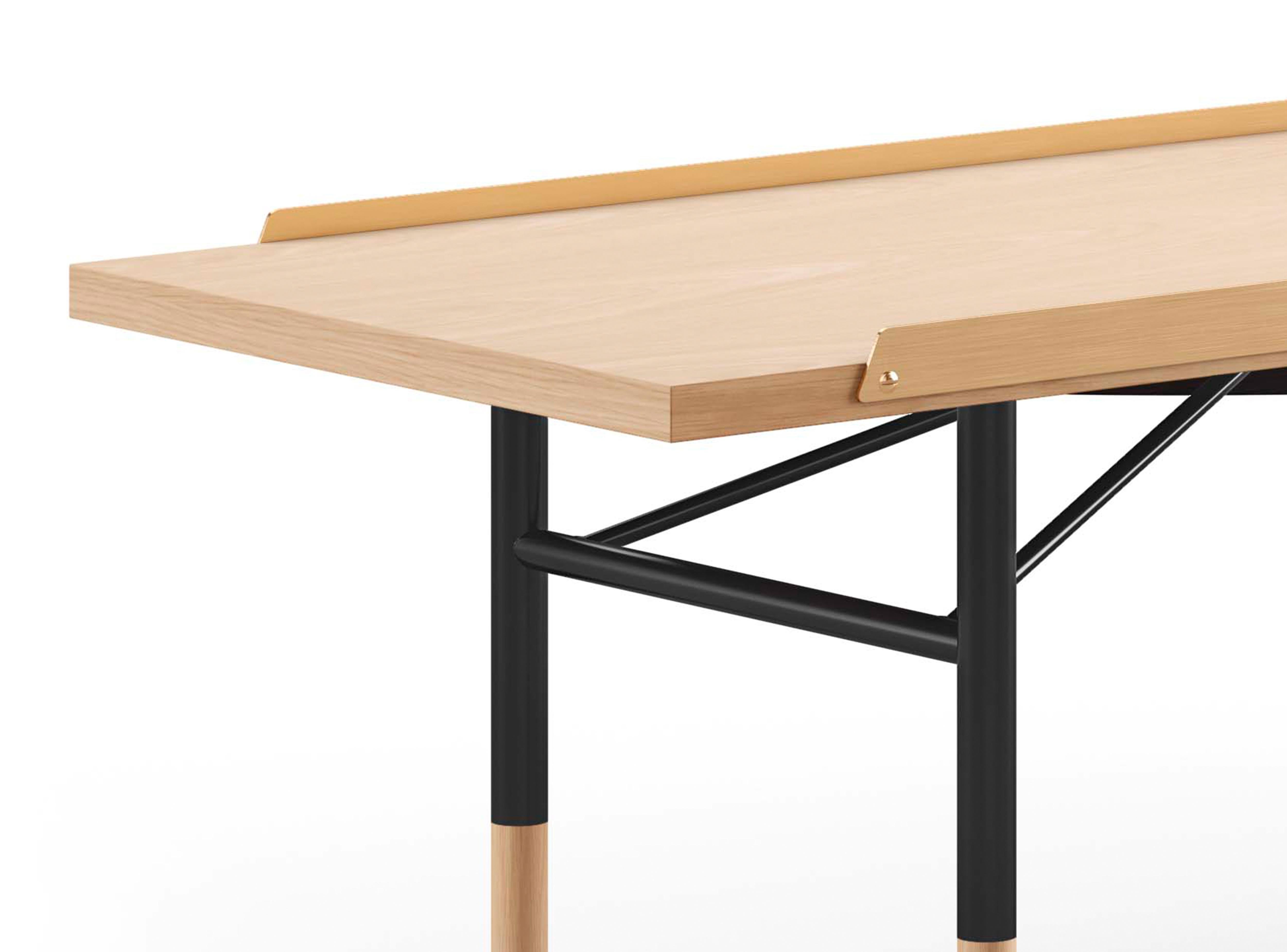 Modern Finn Juhl Table Bench, Wood and Brass