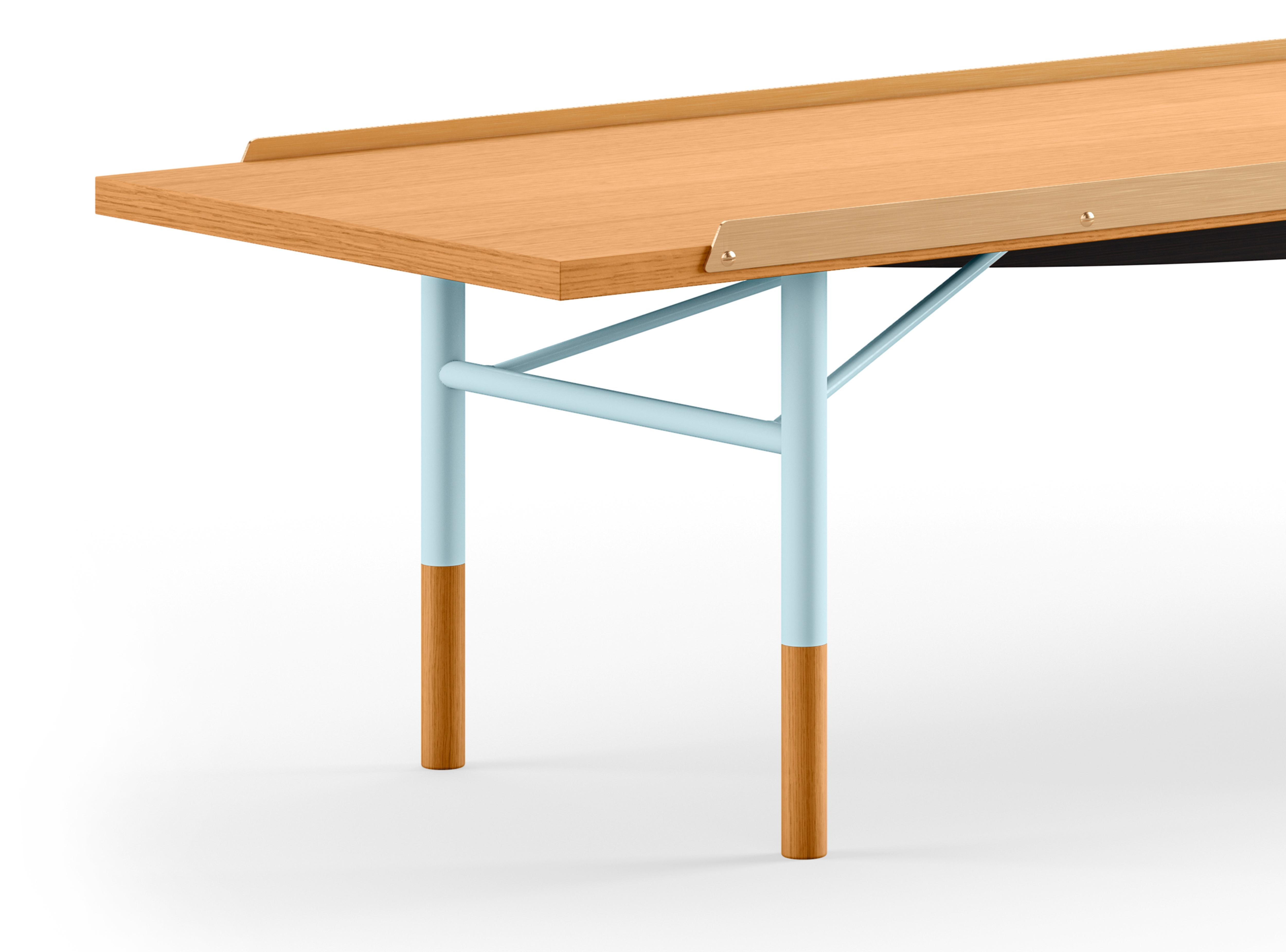 Finn Juhl Table Bench, Wood and Brass For Sale at 1stDibs