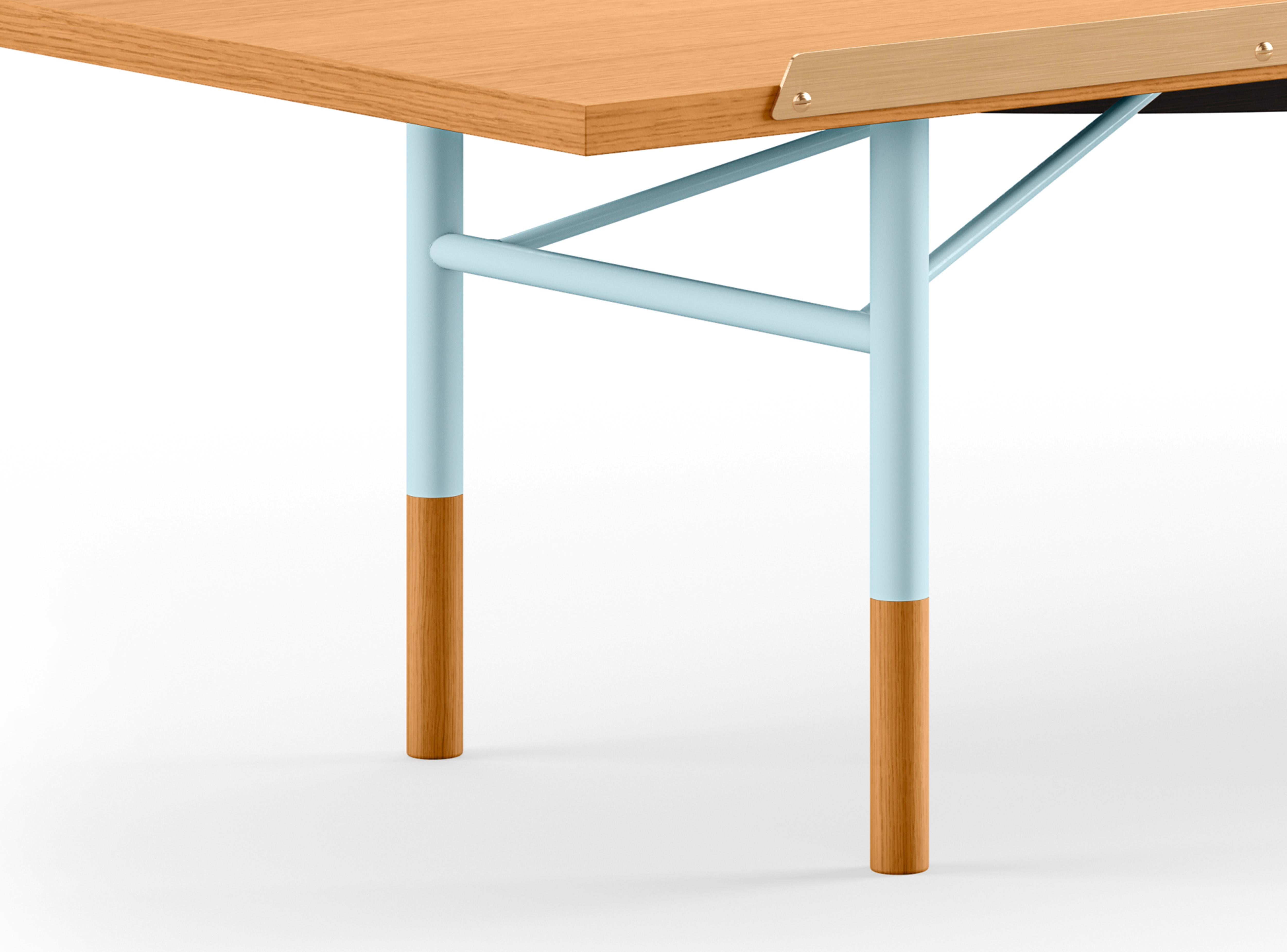 Finn Juhl Table Bench, Wood and Brass In New Condition In Barcelona, Barcelona