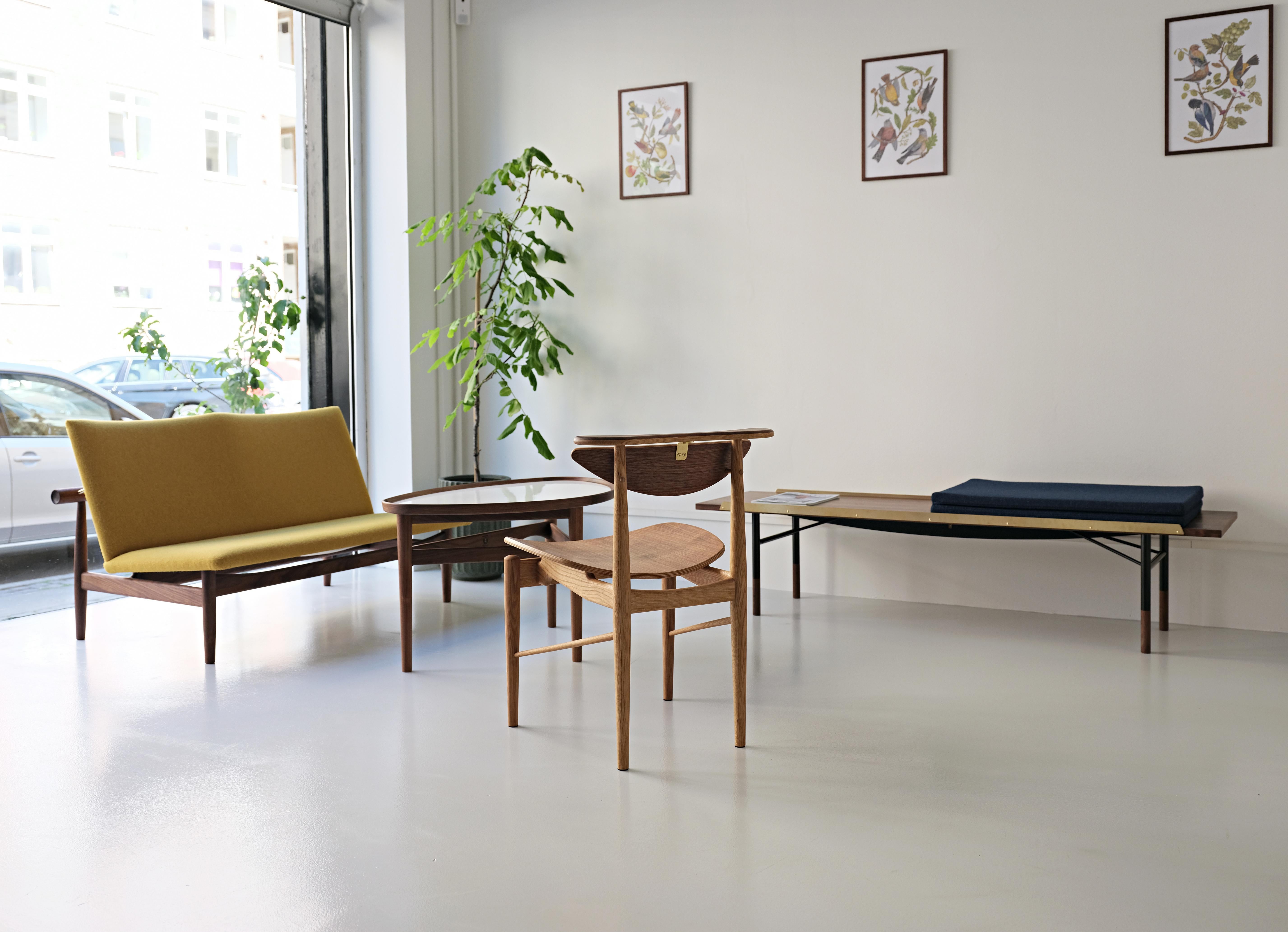 Finn Juhl Table Bench, Wood and Brass 3