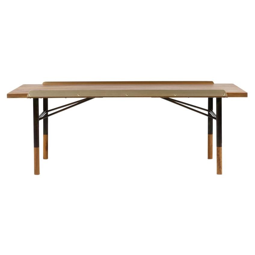 Finn Juhl Table Bench Wood and Brass