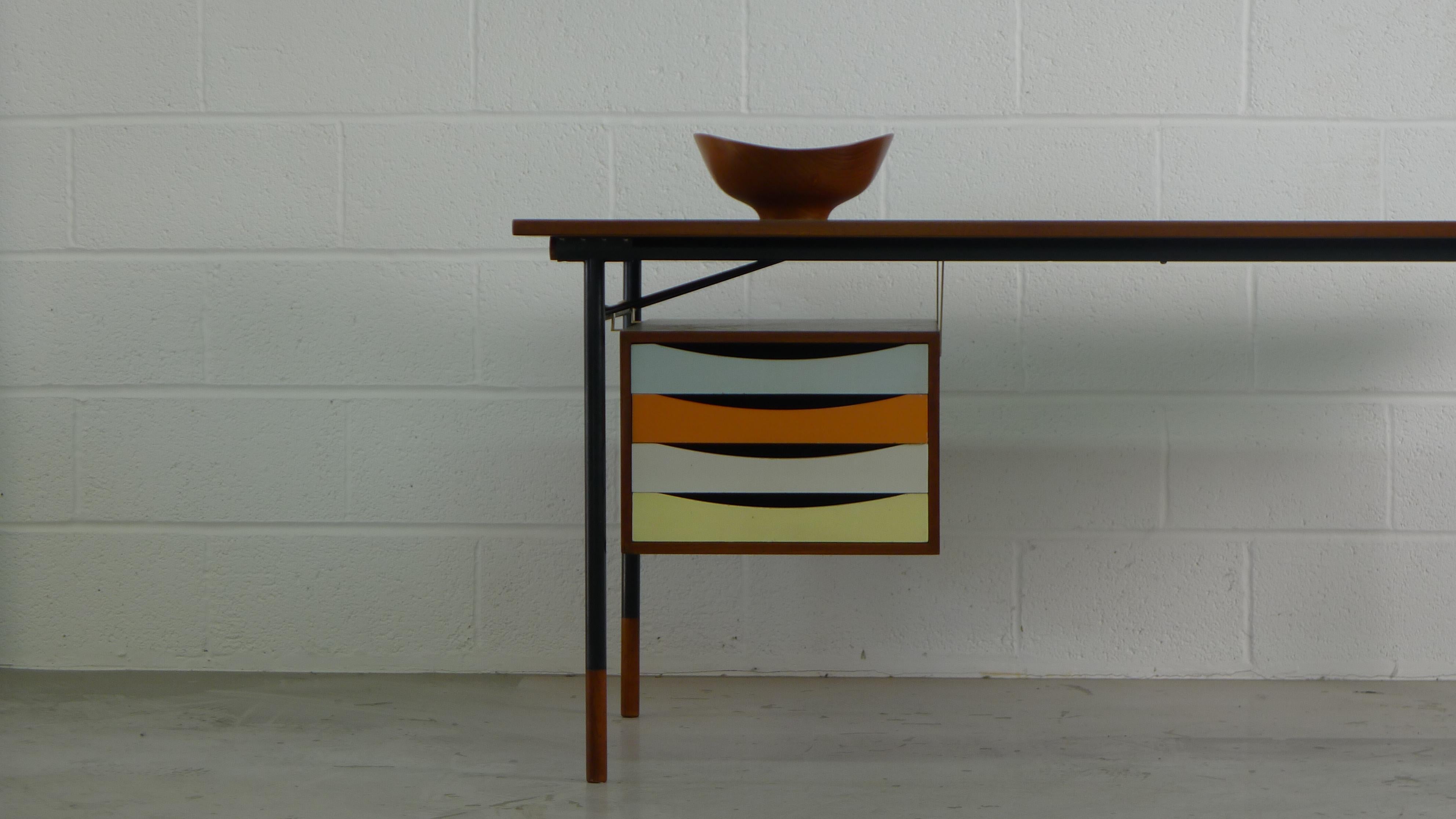 Mid-Century Modern Finn Juhl Teak Desk, Bovirke Denmark 1953, Model BO-69