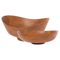 Finn Juhl teak large salad bowl, by Architectmade, Denmark 1951/2022.