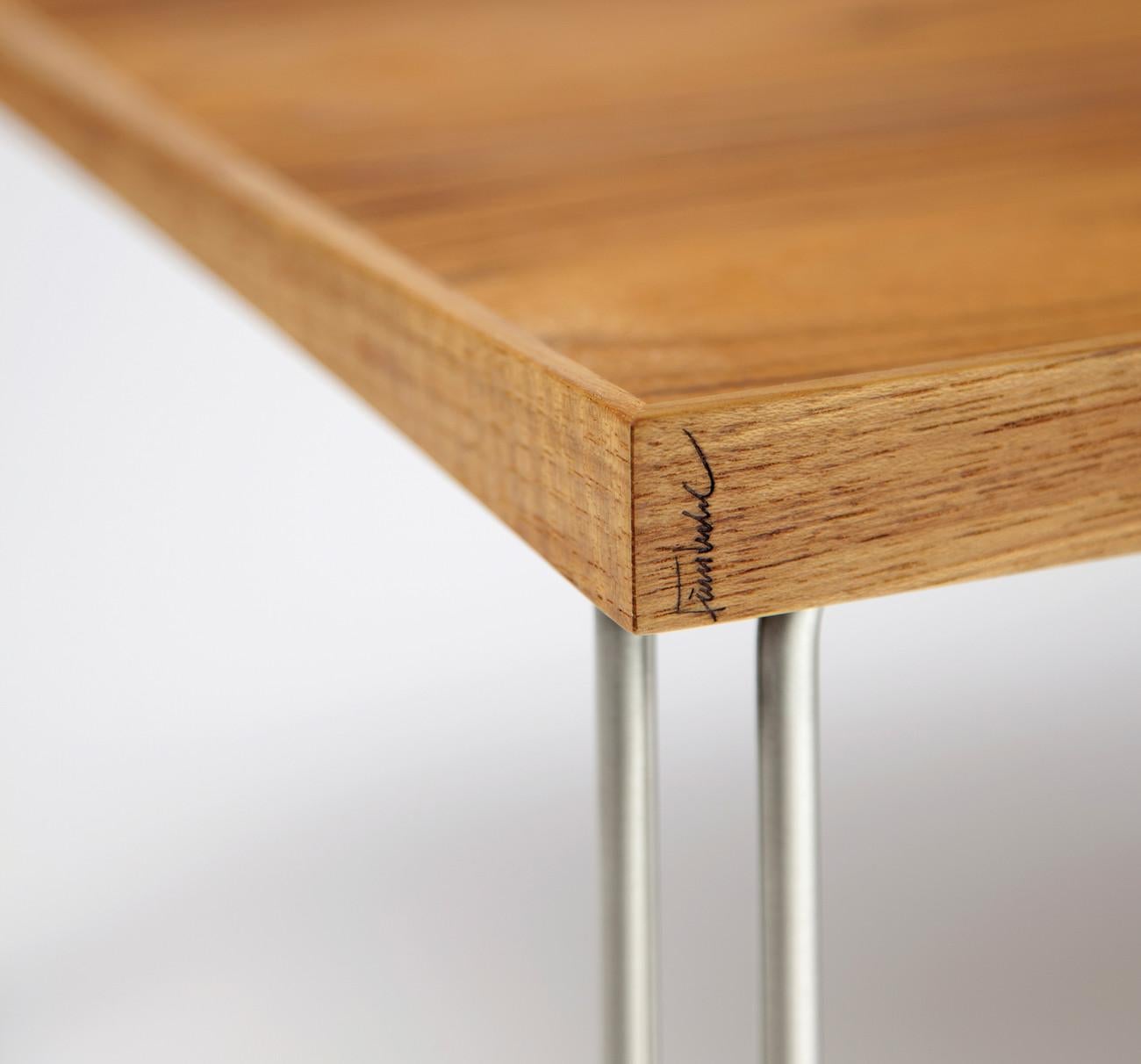 Modern Finn Juhl Tray Table in Wood and Steel