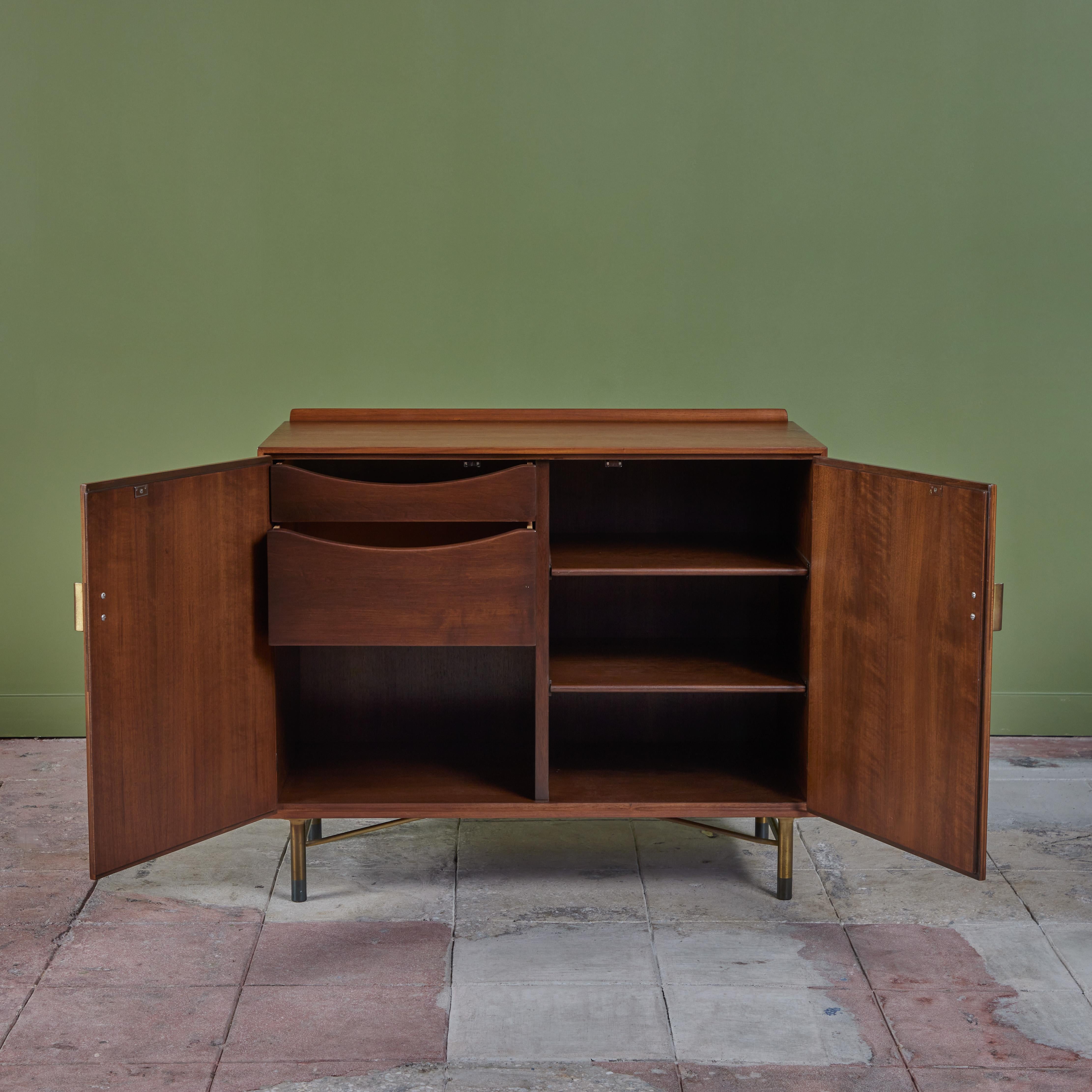 Metal Finn Juhl Two Door Cabinet for Baker Furniture For Sale
