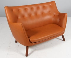 Finn Juhl two seat love seat sofa, model Poet