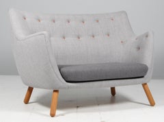Finn Juhl two seat love seat sofa, model Poet