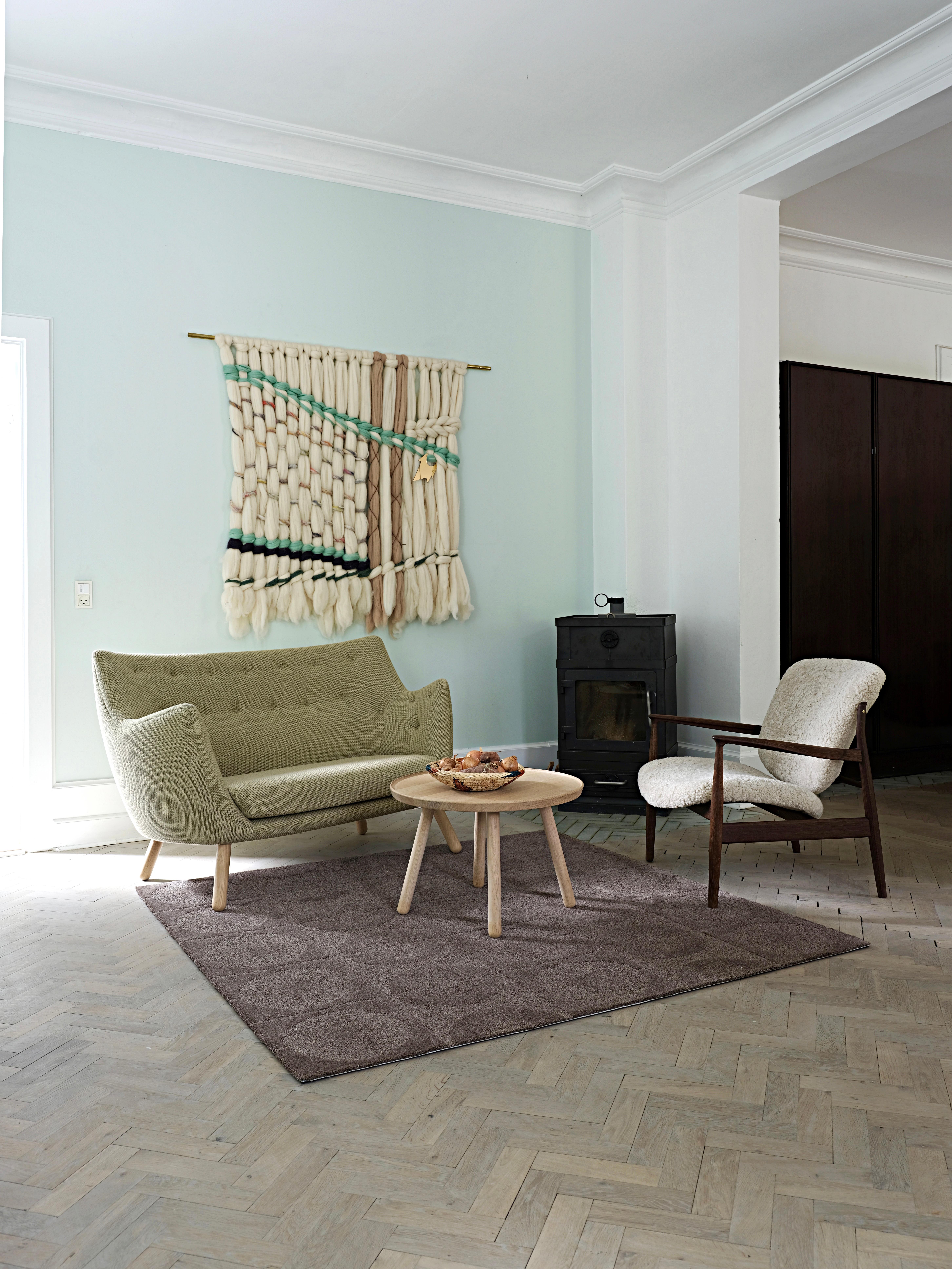 Contemporary Finn Juhl Undyed Circle Rug by House of Finn Juhl