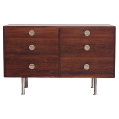 Finn Juhl Wooden Chest of Drawers with Steel Handles by Cado