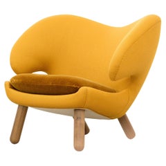Finn Juhl Yellow Pelican Chair, Fabric and Wood