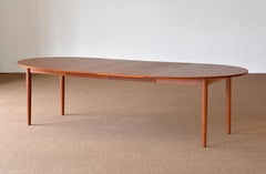 Finn Juhl, Large Extendable Oval / Round Dining Table, Teak, Niels Vodder, 1955