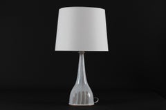 Finn Lynggaard Stoneware Table Lamp with White Glaze and New Shade, Denmark