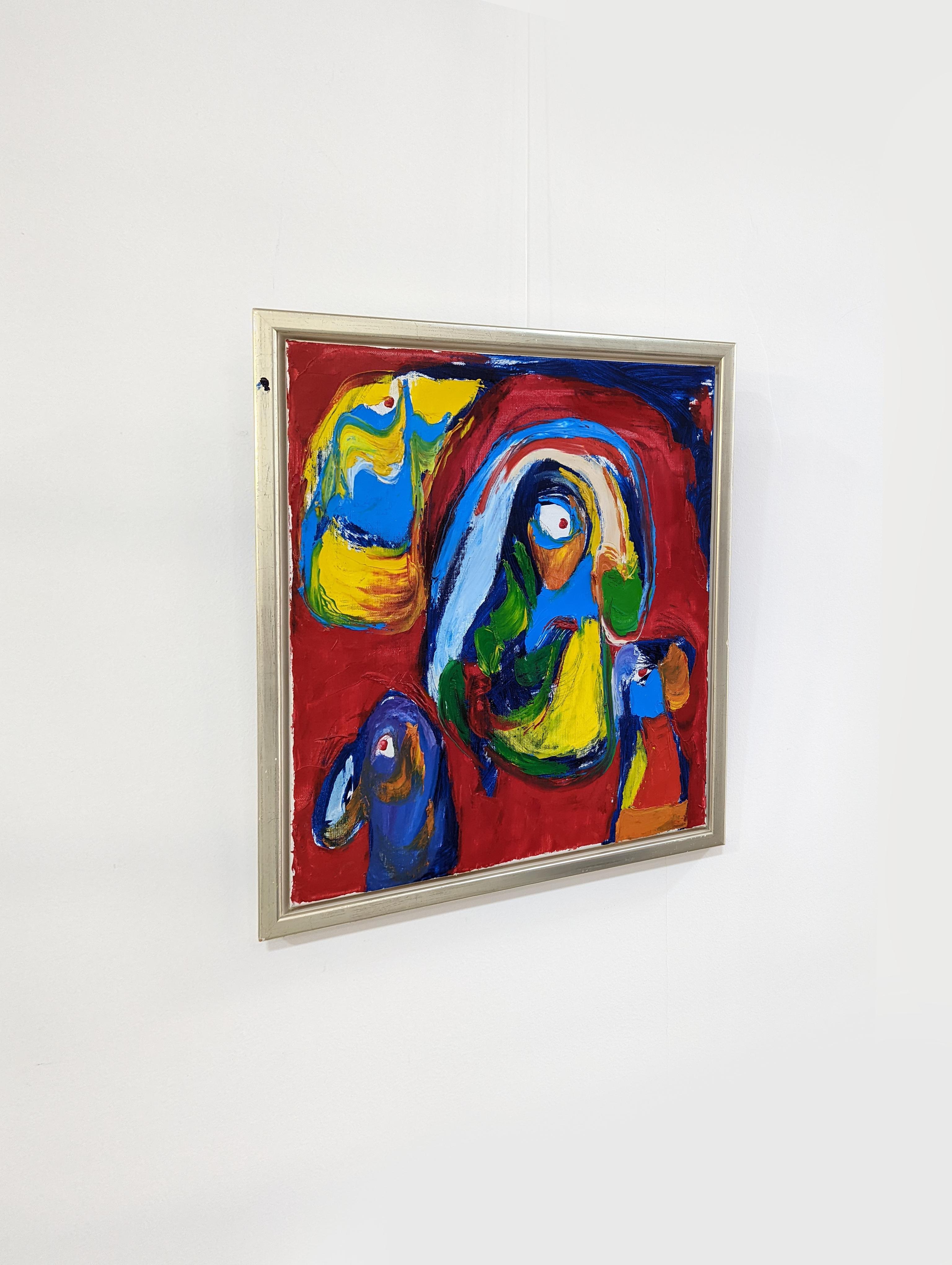 Finn Pedersen Abstract Expressionist Oil Painting on Canvas, 1990s (Dänisch) im Angebot