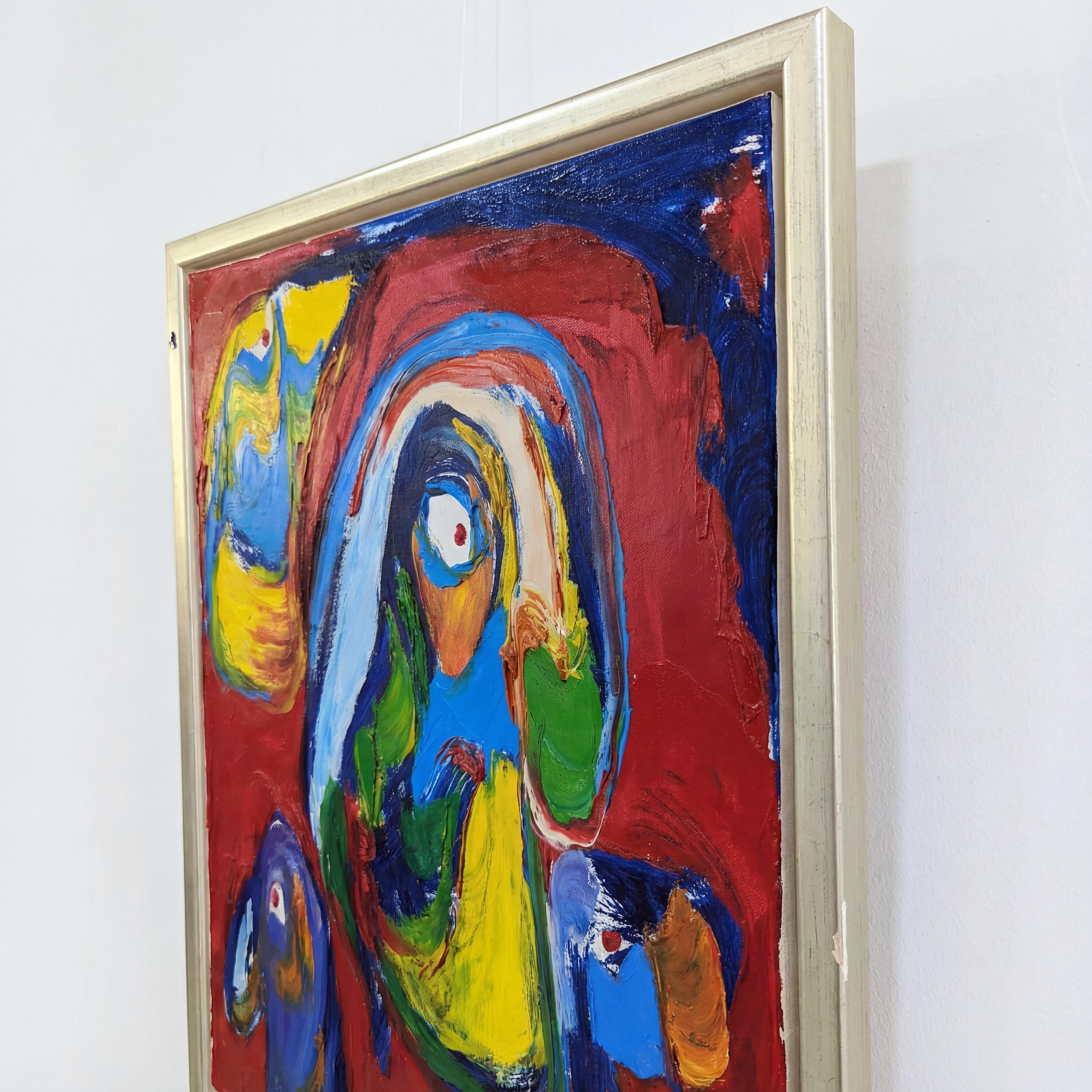 Finn Pedersen Abstract Expressionist Oil Painting on Canvas, 1990s (Leinwand) im Angebot