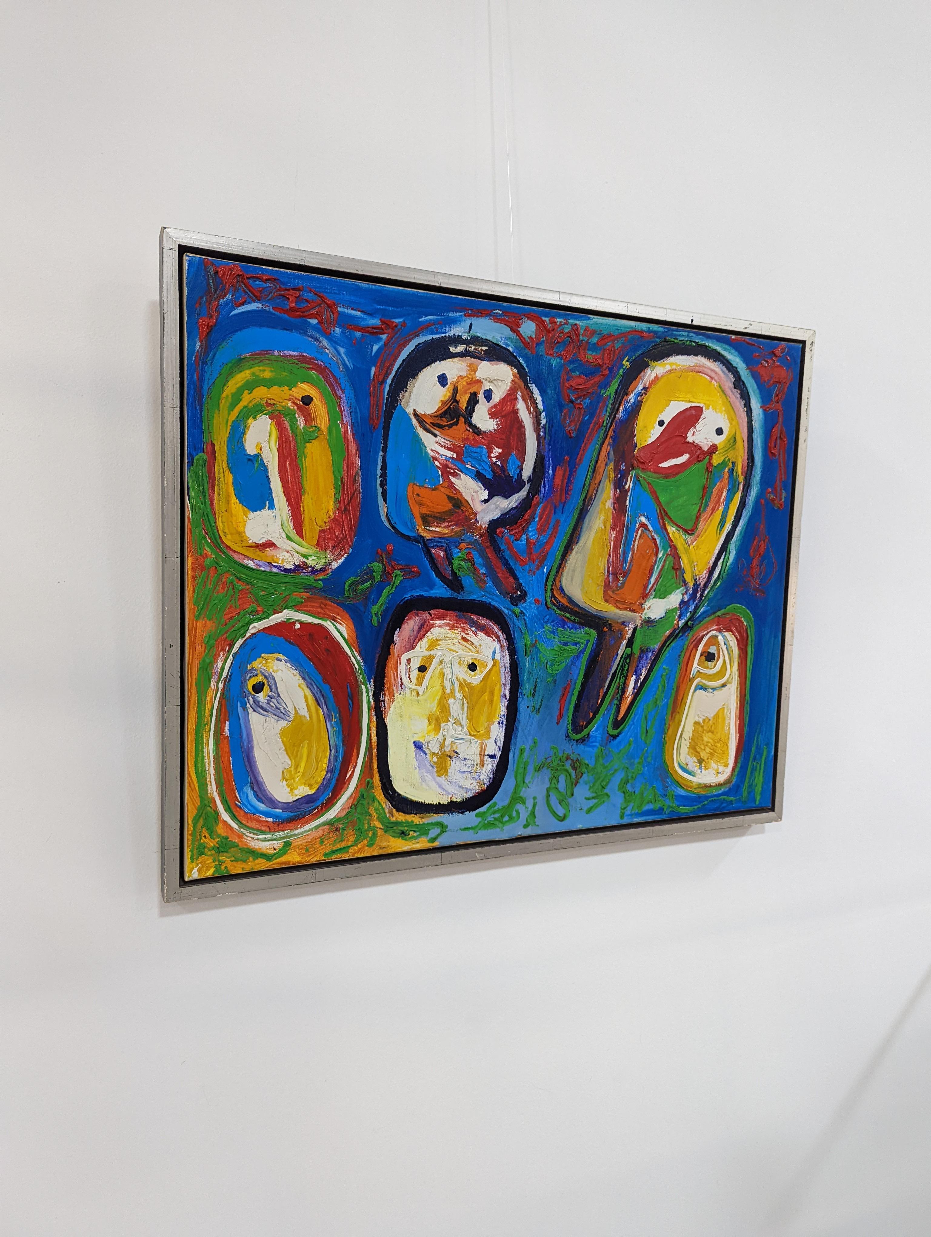 Wonderful work of the Danish artist Finn Pedersen, born in 1944 in Bornholm. In 1966, he exhibited with artists from the CoBrA group such as Asger Jorn and Karel Appel. His work is clearly influenced by the informal painting style of these artists.