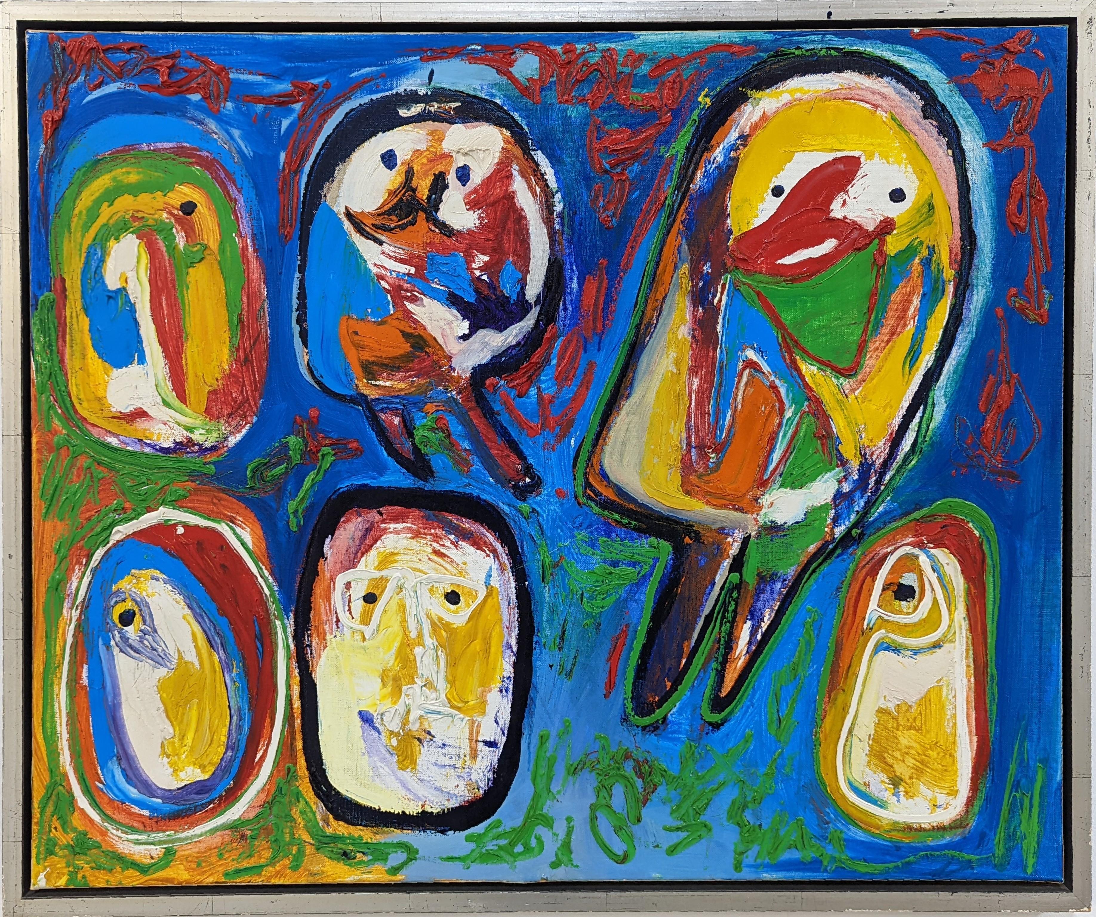 Finn Pedersen Large Abstract Expressionist Oil Painting on Canvas, 1990s (Postmoderne) im Angebot