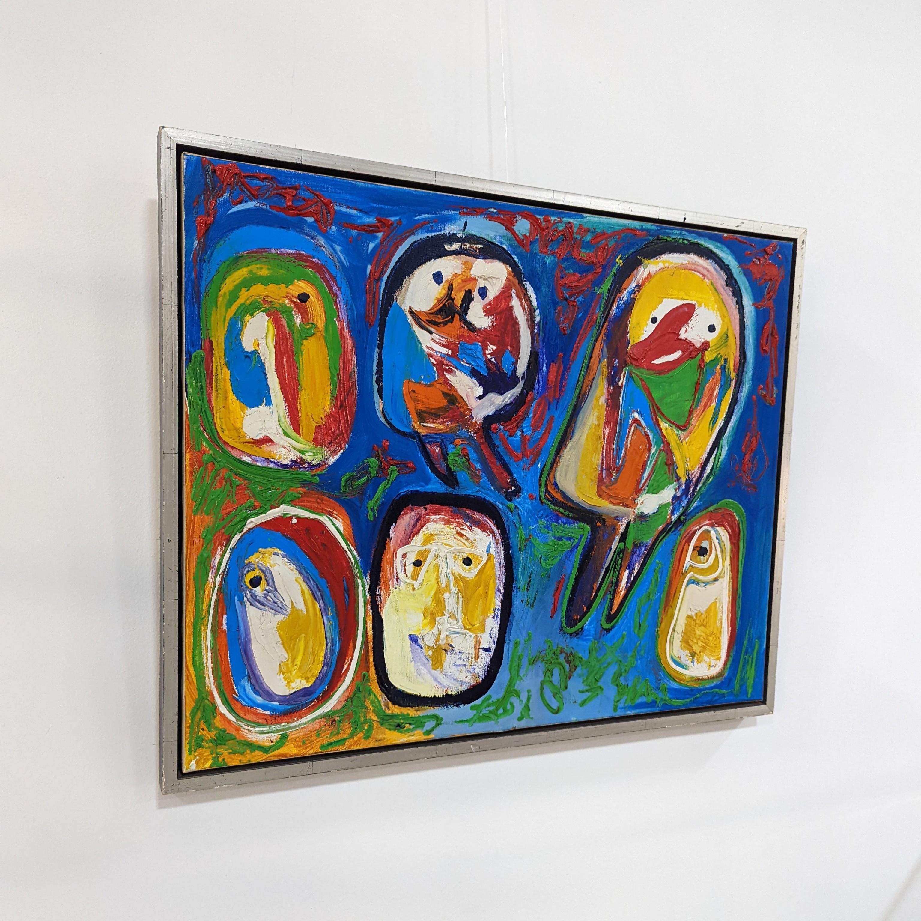 Finn Pedersen Large Abstract Expressionist Oil Painting on Canvas, 1990s (Dänisch) im Angebot