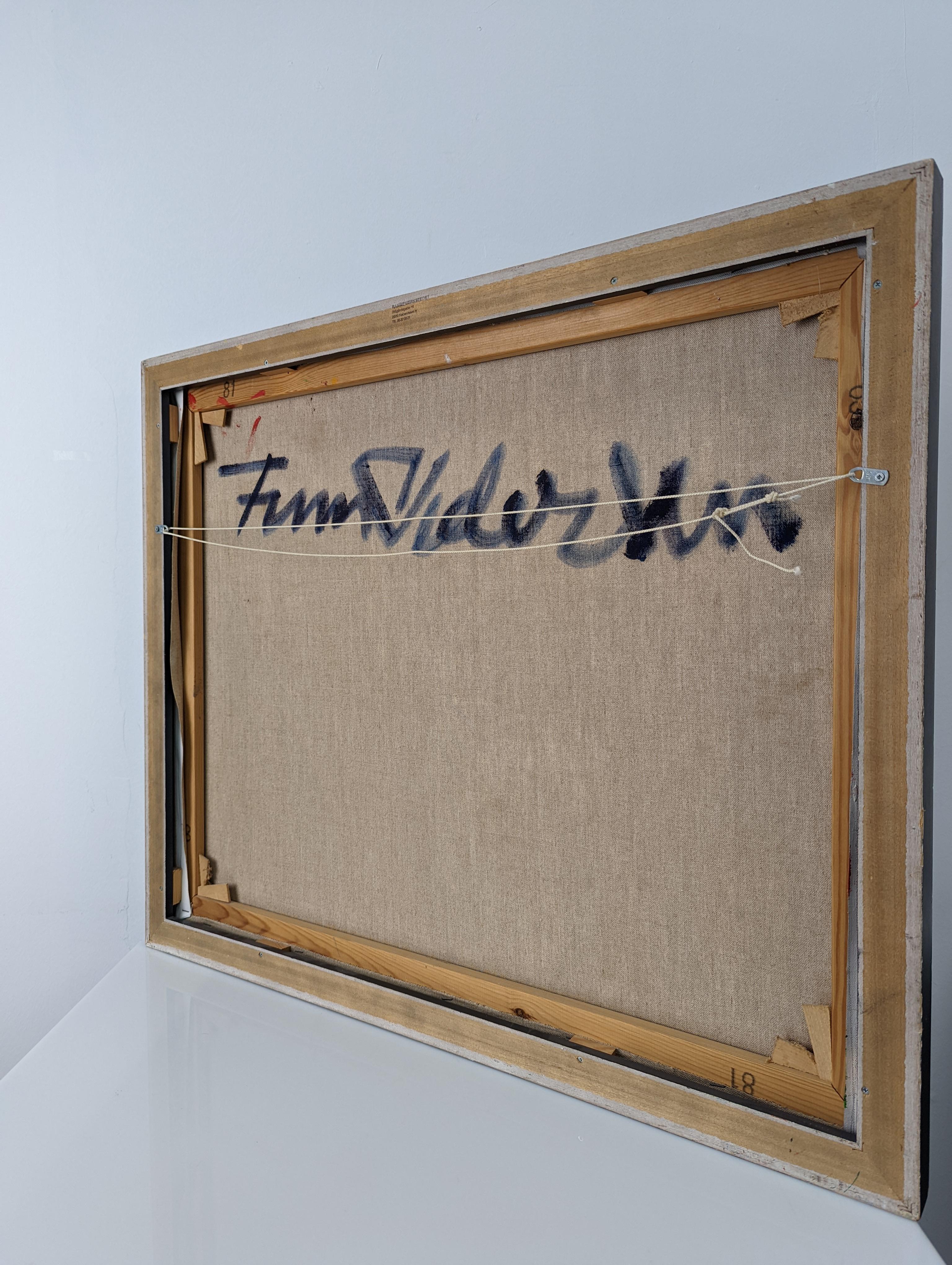 Finn Pedersen Large Abstract Expressionist Oil Painting on Canvas, 1990s (Ende des 20. Jahrhunderts) im Angebot