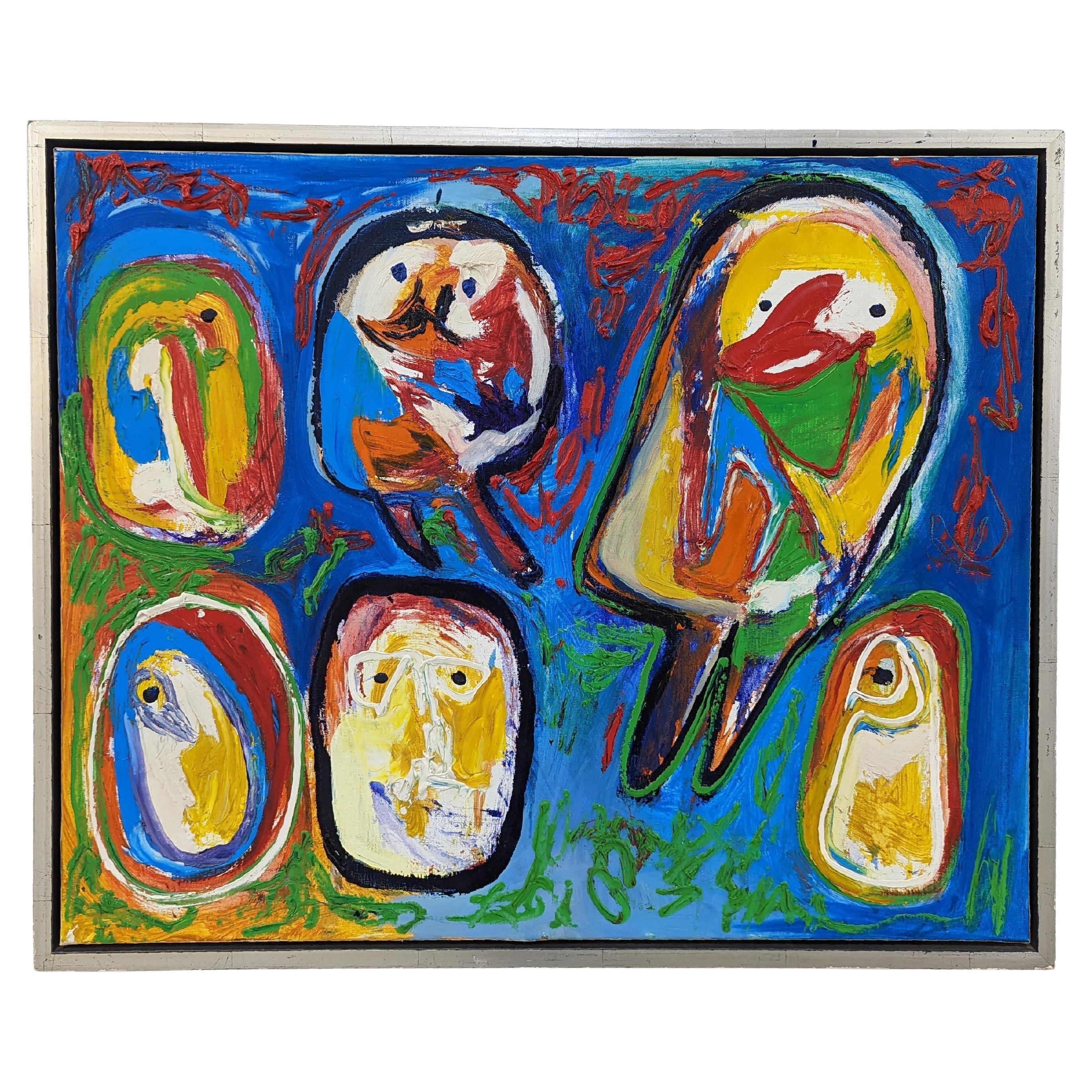 Finn Pedersen Large Abstract Expressionist Oil Painting on Canvas, 1990s im Angebot