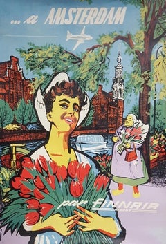 Finnair - Amsterdam Original Poster, 1962
