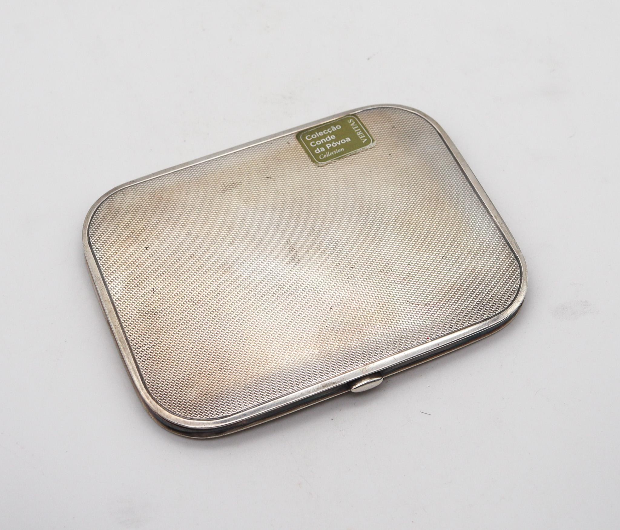 Finnigans 1932 London Art Deco Enamel Case Box With Racing Car In .925 Sterling  For Sale 2
