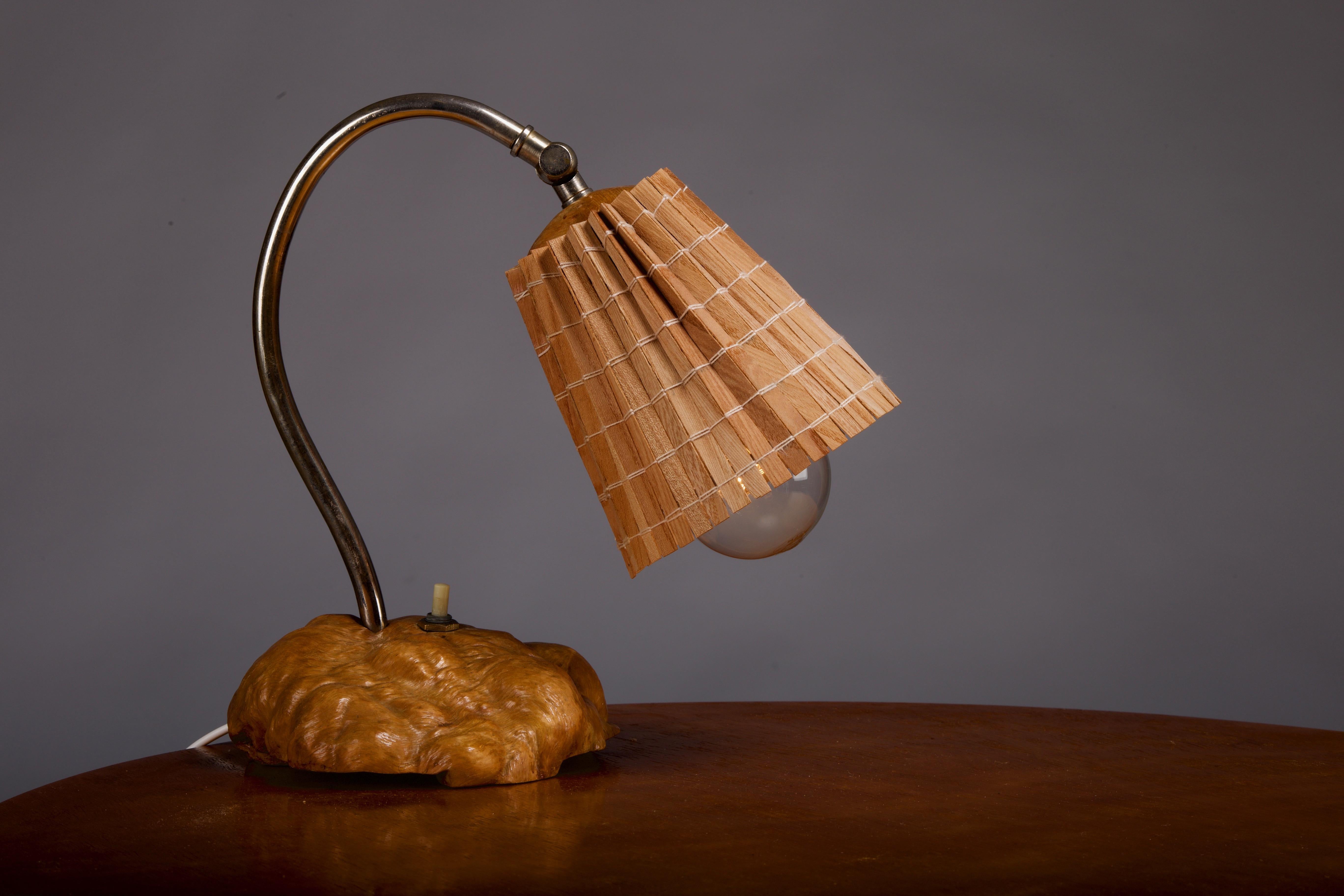 Finnish 1930/40's burl wood table lamp 2
