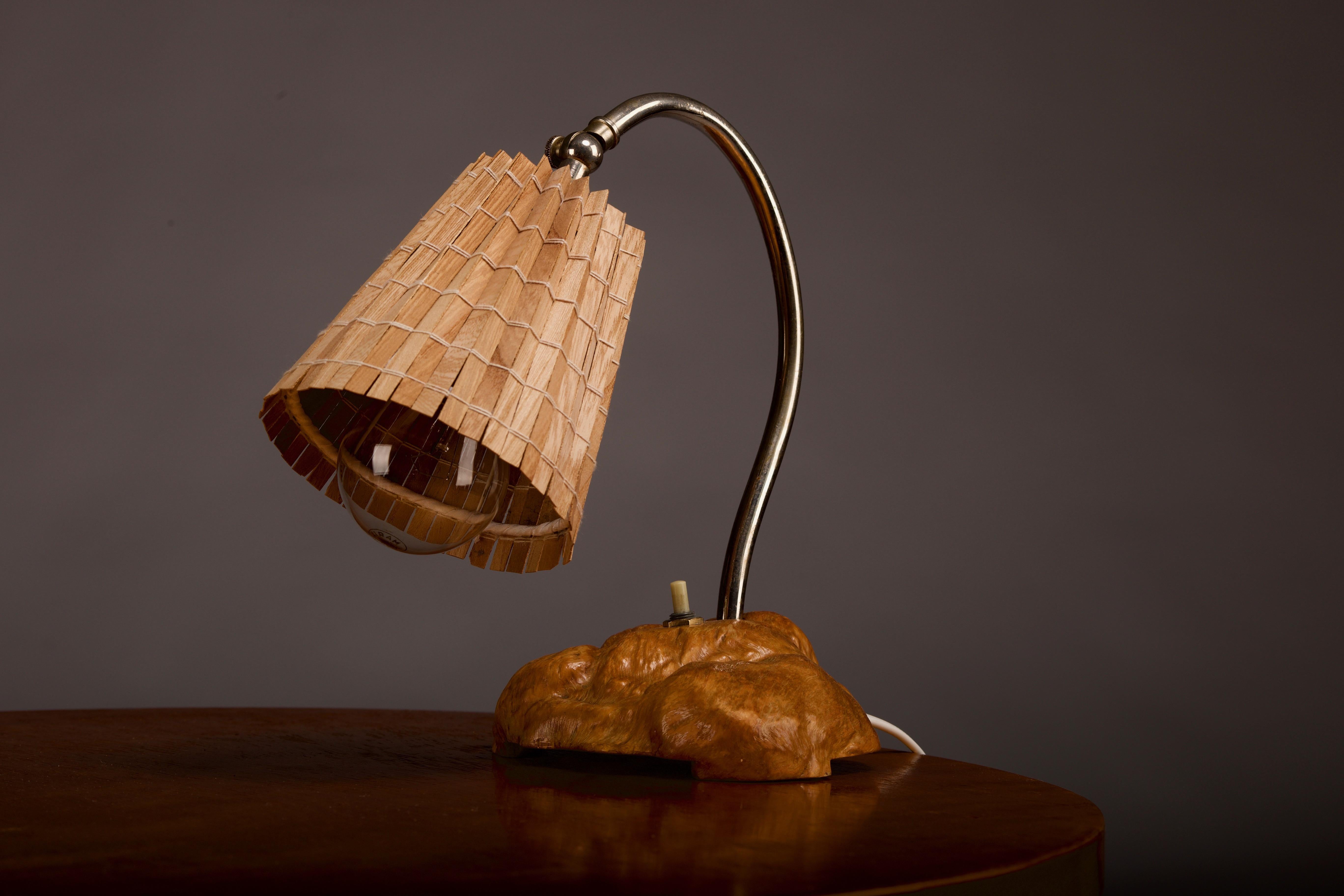 Finnish 1930/40's burl wood table lamp 3