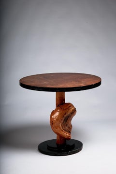 Finnish 1930/40's unique side table with a wooden burl leg