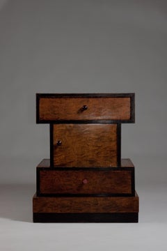 Finnish 1930's warp birch accent/end table with storage