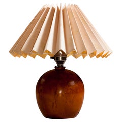 Antique Finnish 1930's wooden table lamp