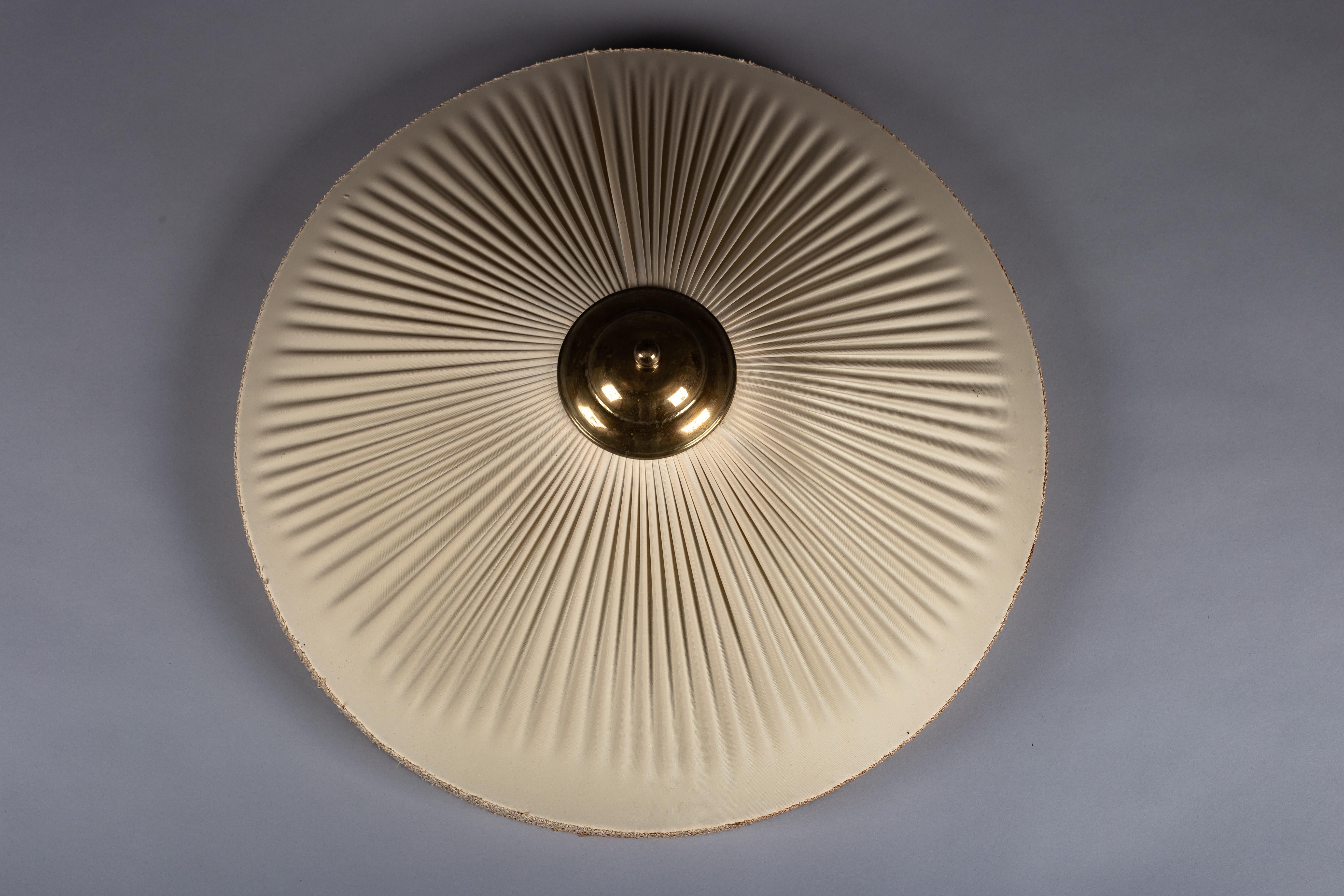 Finnish 1950's cream flush mount lamp For Sale 4