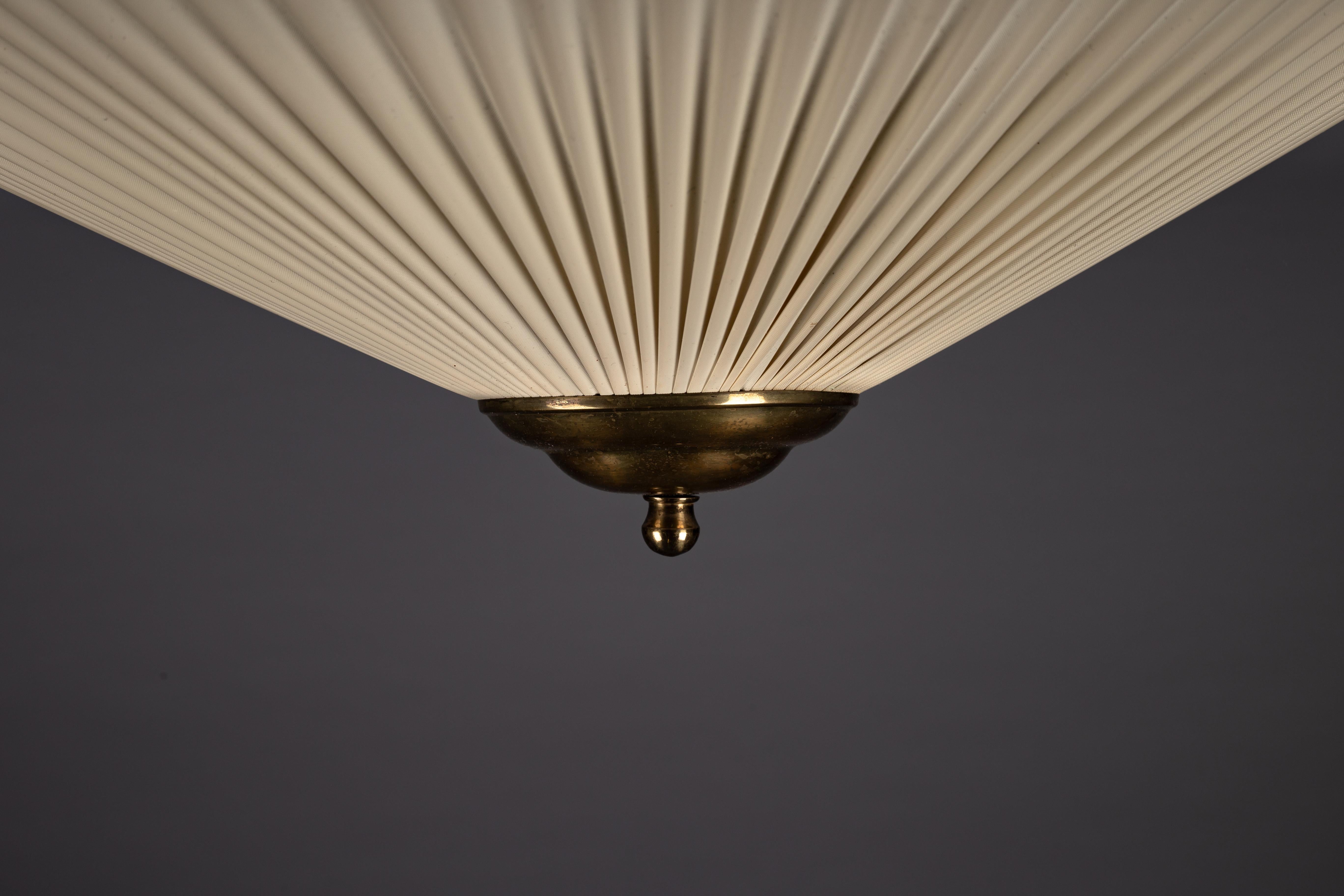 Finnish 1950's cream flush mount lamp For Sale 1