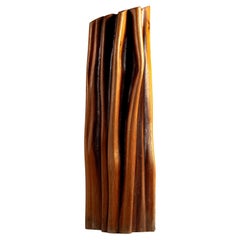 Finnish 1970s big sculptural wooden vase