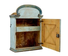 Finnish 19th century painted pine wall cupboard