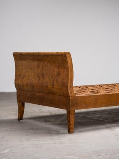 Finnish Art Deco Flame Birch Daybed, 1920s