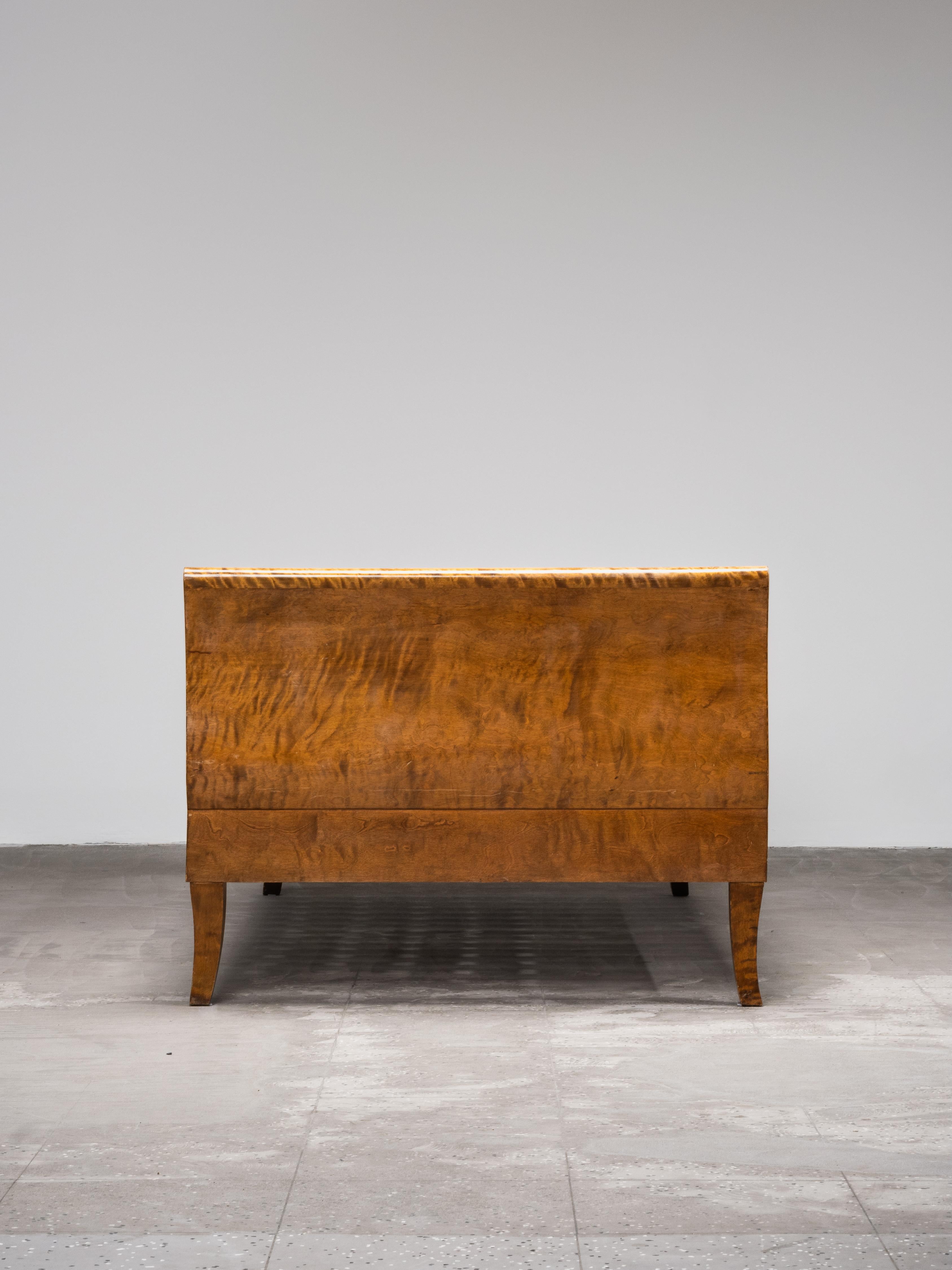 Finnish Art Deco Flame Birch Daybed, 1920s en vente 13