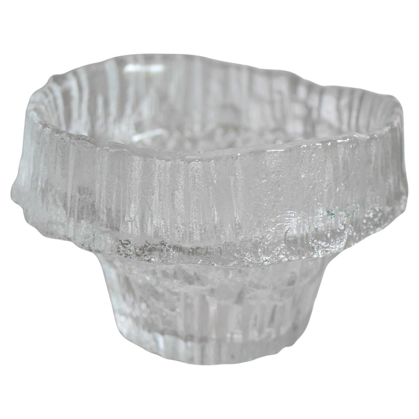 Rare, signed and very beautiful Scandinavian glass design, a rather large footed bowl, suitable for fruit or confectionery made and signed by Tapio Wirkkala for Iittala Finland. The bowl is known as 
