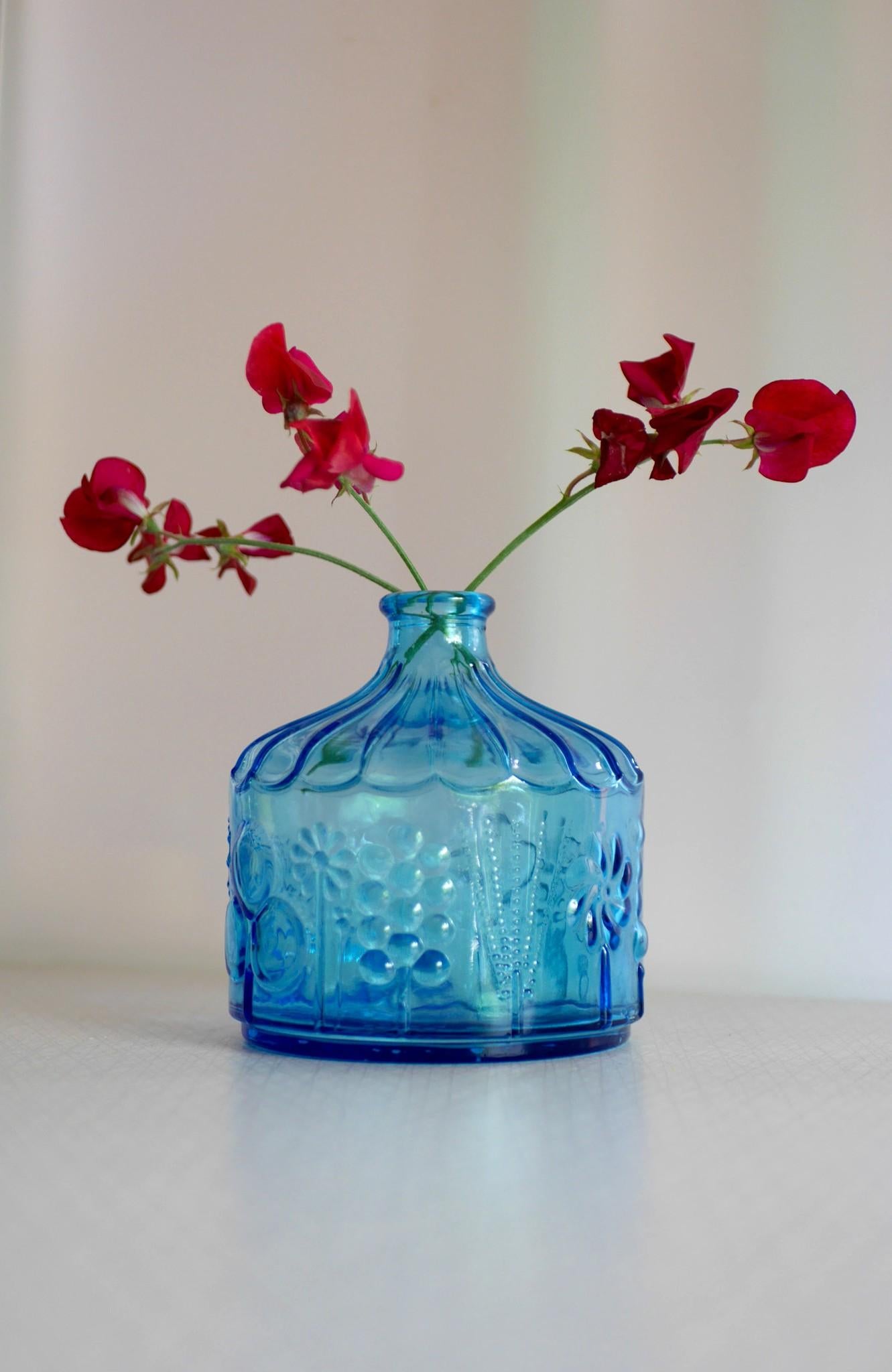 Fiaschetta o vaso in vetro artistico finlandese 