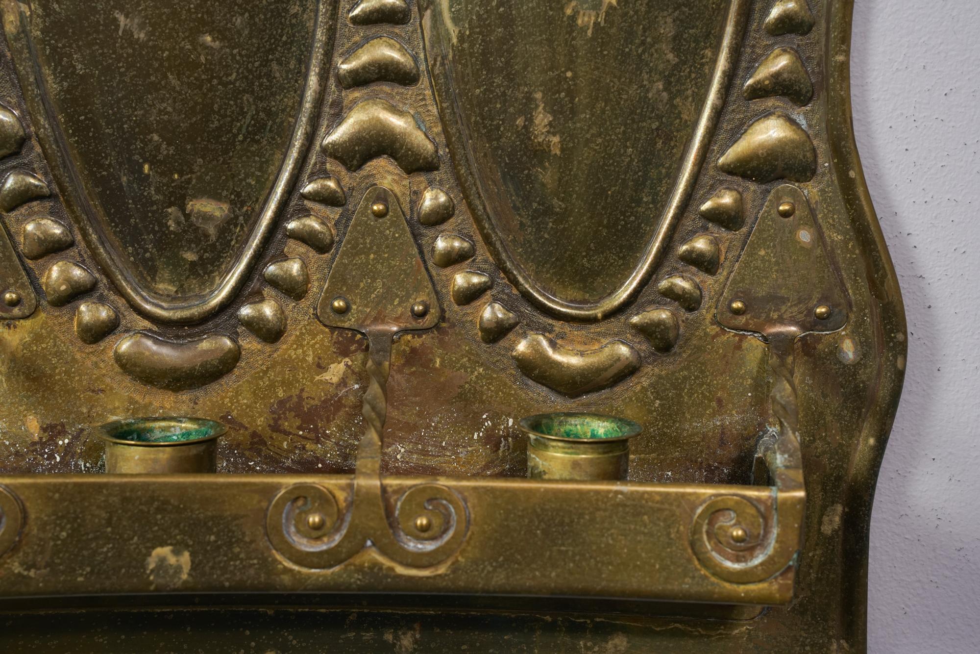 Candelabro finlandés Art Nouveau de latón, principios del siglo XX en venta 1