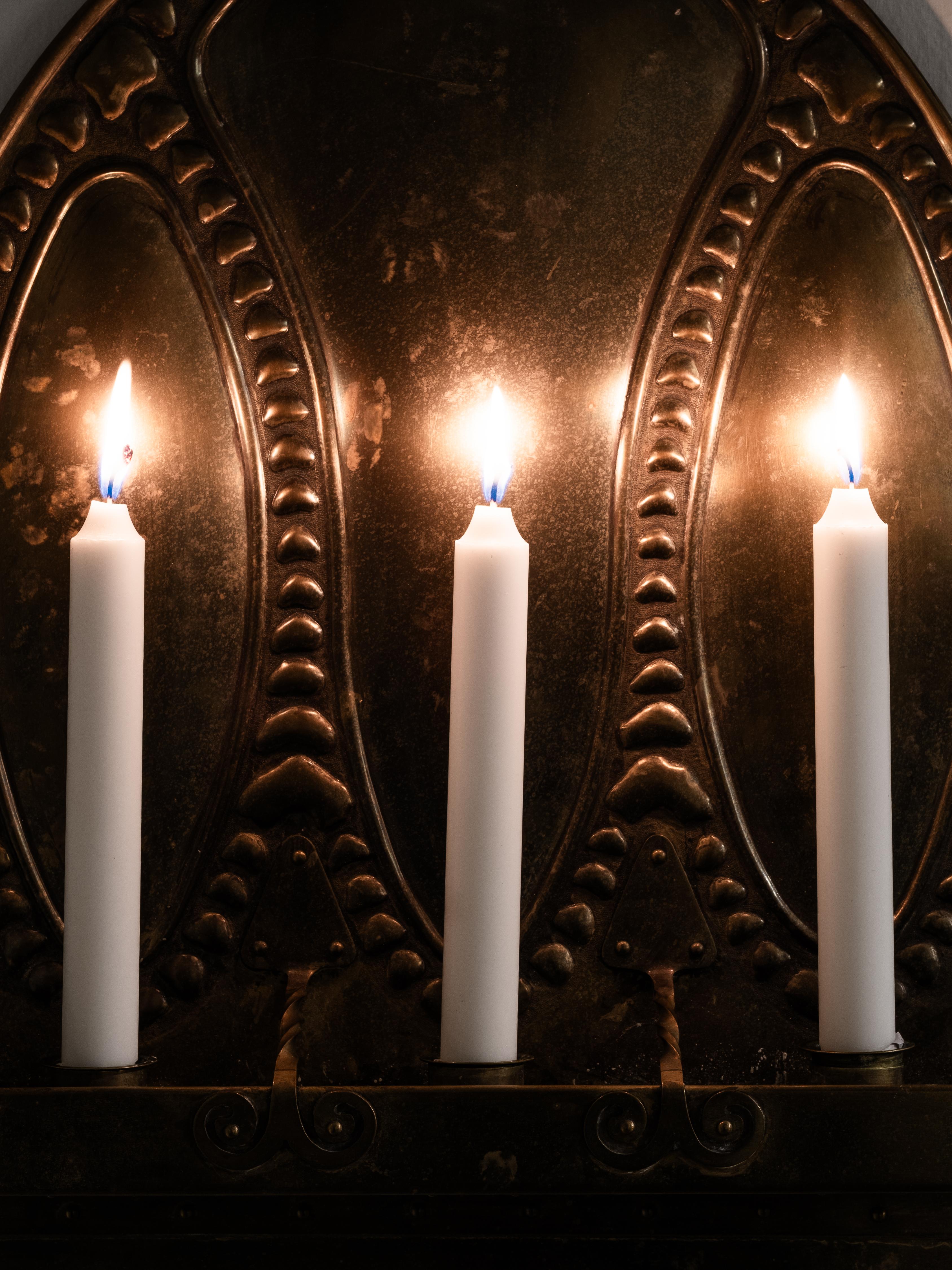 Lámpara de pared Art Nouveau finlandesa de latón, principios del siglo XX en venta 11