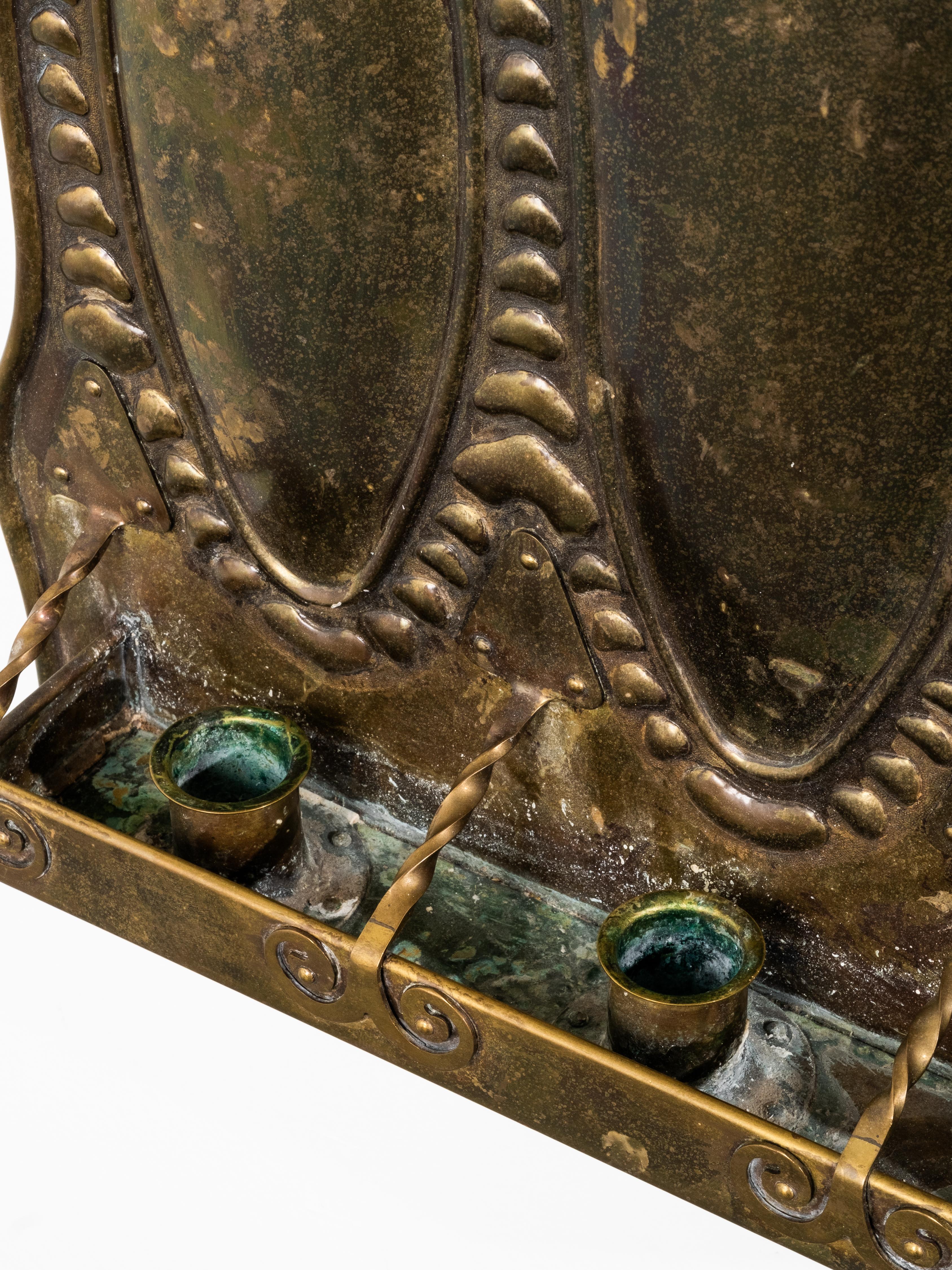 Lámpara de pared Art Nouveau finlandesa de latón, principios del siglo XX en venta 2